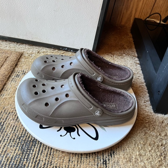 Crocs Classic Fleece Lined Clogs Mens Size 11 M Fuzzy Olive Green - Picture 5 of 16